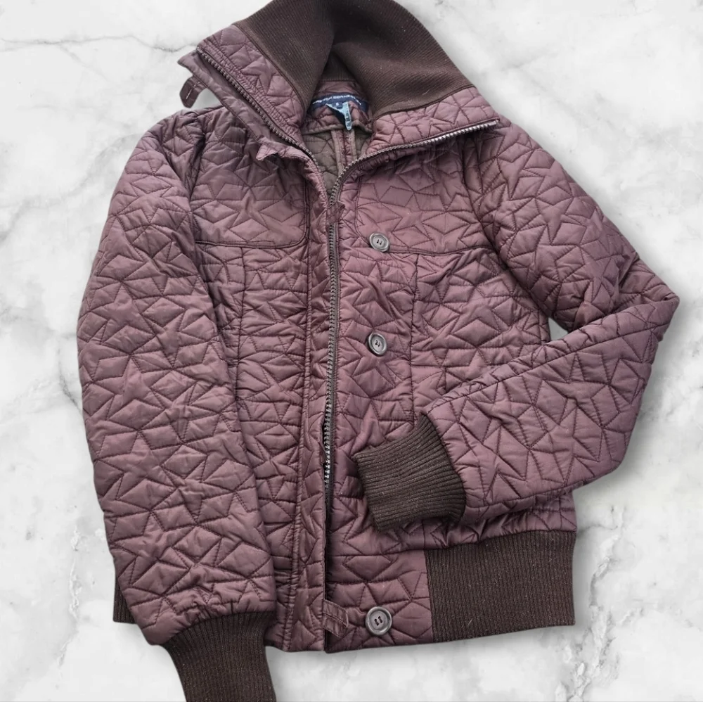 French Connection Women's Quilted Puffer Jacket in Mauve (Size: 6)